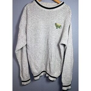Vintage Pro Elite Green Bay Packers Sweater Mens Large Grey Cotton Knit USA Made